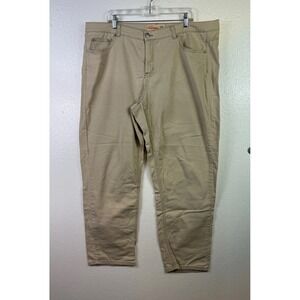 JMS Just My Size Sz 20W Beige Stretch Classic Denim Tapered Jeans Women 42/30